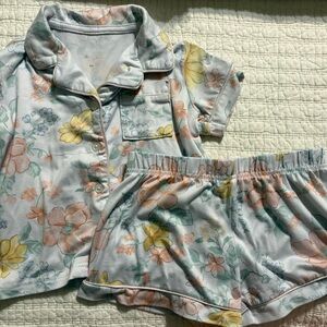 T Tahari Pastel Floral Short Pajama Set - white floral